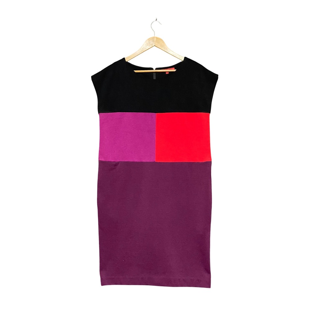 Narciso Rodriguez for DesignNation Colorblock Sheath Dress Black Purple Red M